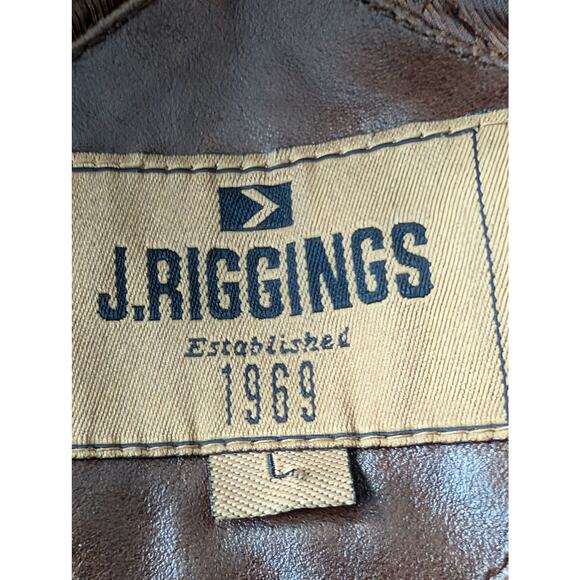 VTG 90s J. Riggings Genuine Leather Bomber Jacket - L - Quilted Lining - Picture 8 of 13